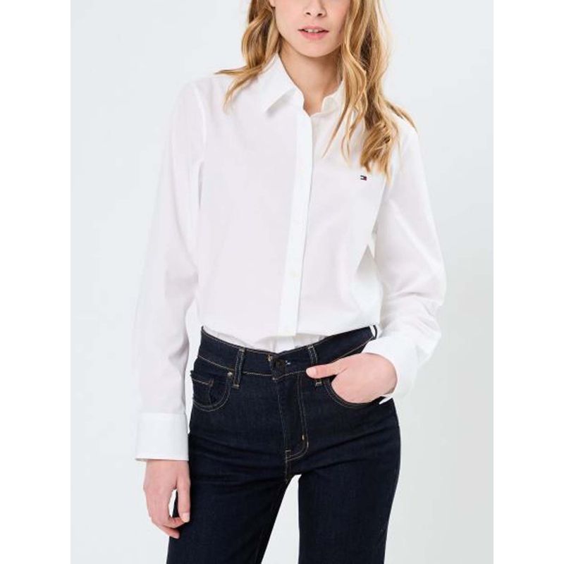 TOMMY HILFIGER - Camisa blanca stretch de corte regular Tommy Hilfiger