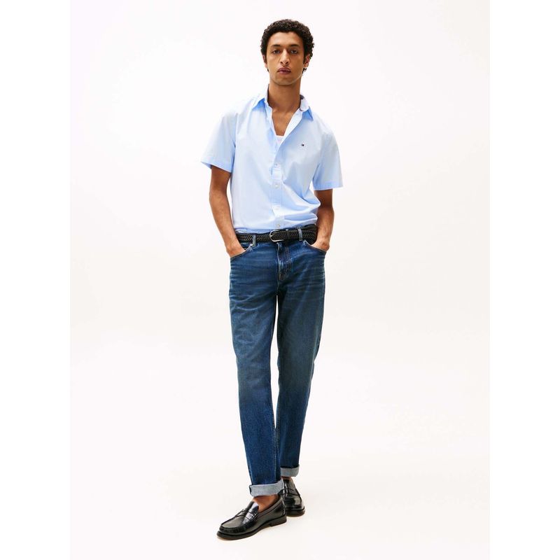 TOMMY HILFIGER - Camisa celeste poplin solida Tommy Hilfiger