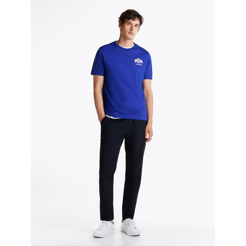 TOMMY HILFIGER - Camiseta azul con logo bordado Tommy Hilfiger
