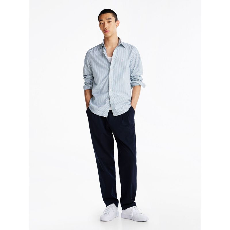 TOMMY HILFIGER - Camisa verde TH Flex regular de rayas Tommy Hilfiger