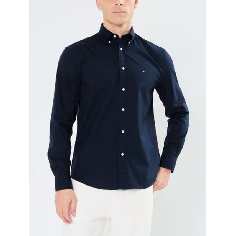 TOMMY HILFIGER - Camisa azul Flex Poplin Tommy Hilfiger