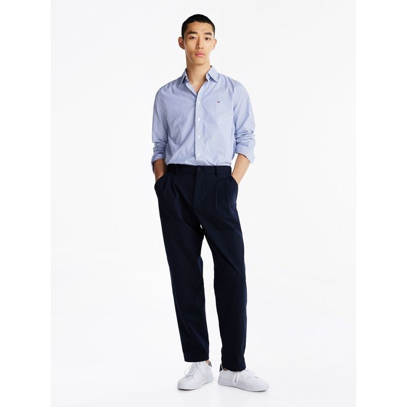 TOMMY HILFIGER - Camisa azul TH Flex regular de rayas Tommy Hilfiger