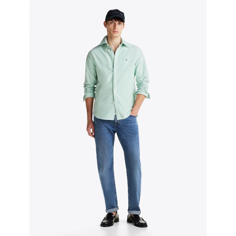 TOMMY HILFIGER - Camisa verde Oxford Heritage de corte regular Tommy Hilfiger