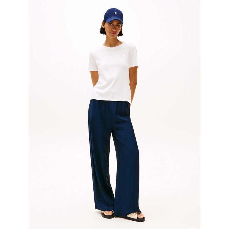 TOMMY HILFIGER - Camiseta blanca de cuello redondo con corte slim Tommy Hilfiger