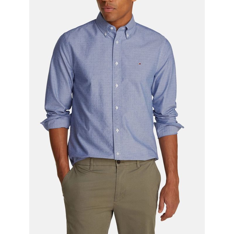 TOMMY HILFIGER - Camisa azul oxford de corte regular Tommy Hilfiger