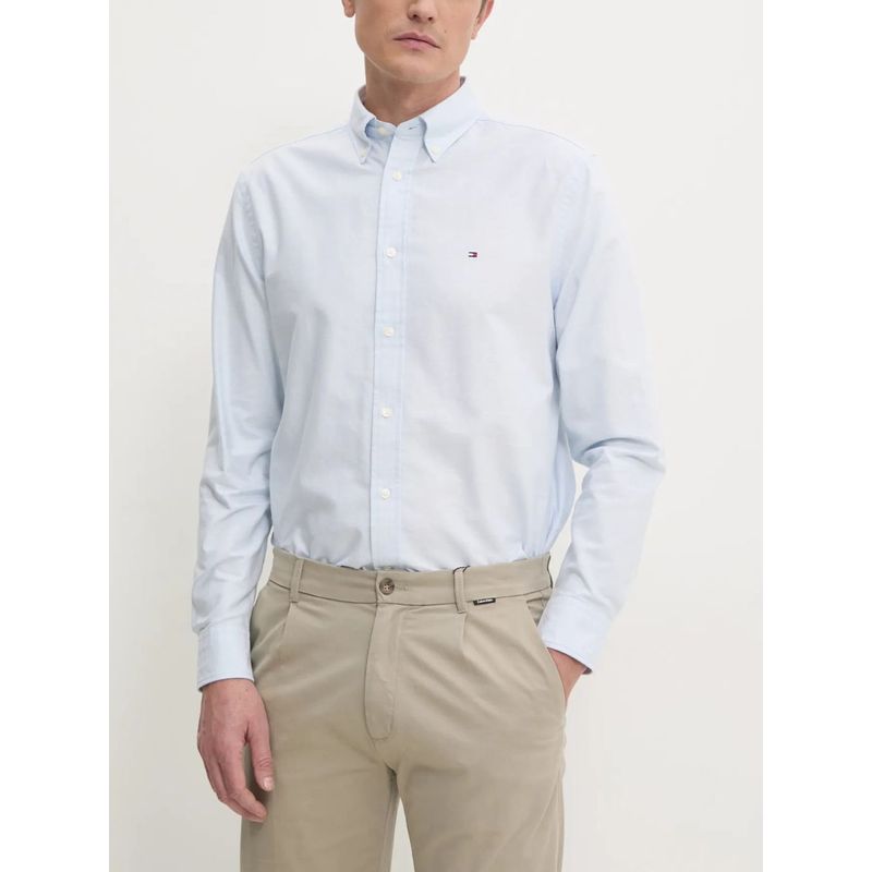 TOMMY HILFIGER - Camisa celeste oxford de corte regular Tommy Hilfiger