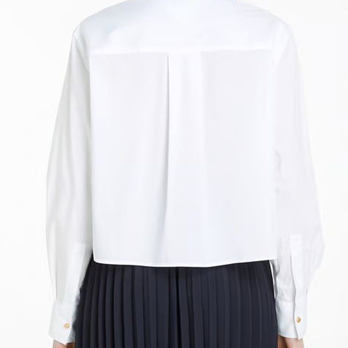 TOMMY HILFIGER - Camisa blanca boxy con cuello de rayas Tommy Hilfiger