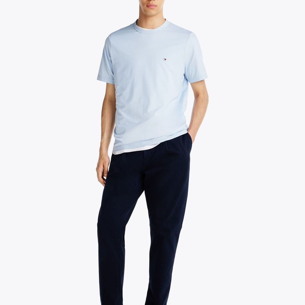 TOMMY HILFIGER - Camiseta celeste que absorbe la humedad Tommy Hilfiger