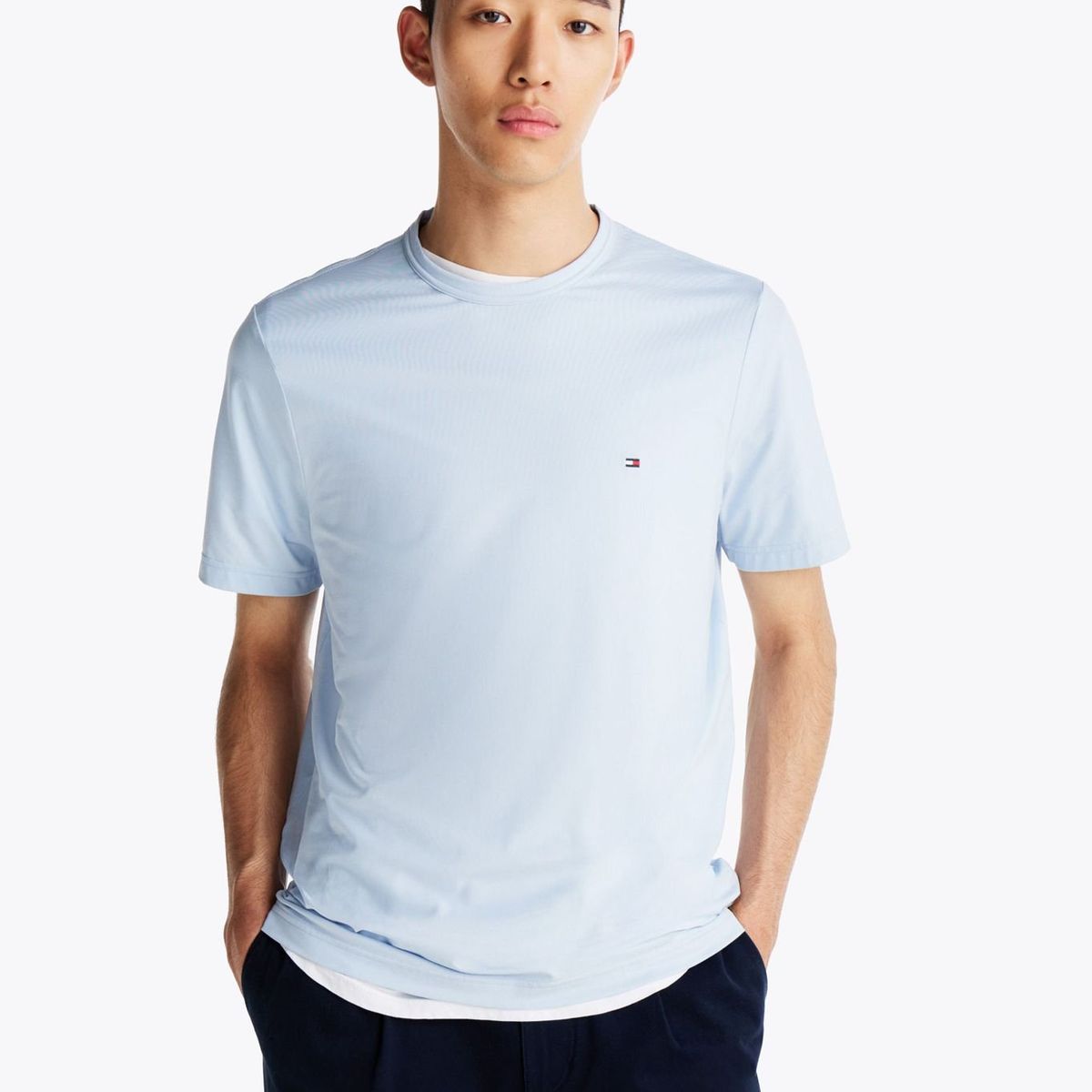 TOMMY HILFIGER - Camiseta celeste que absorbe la humedad Tommy Hilfiger