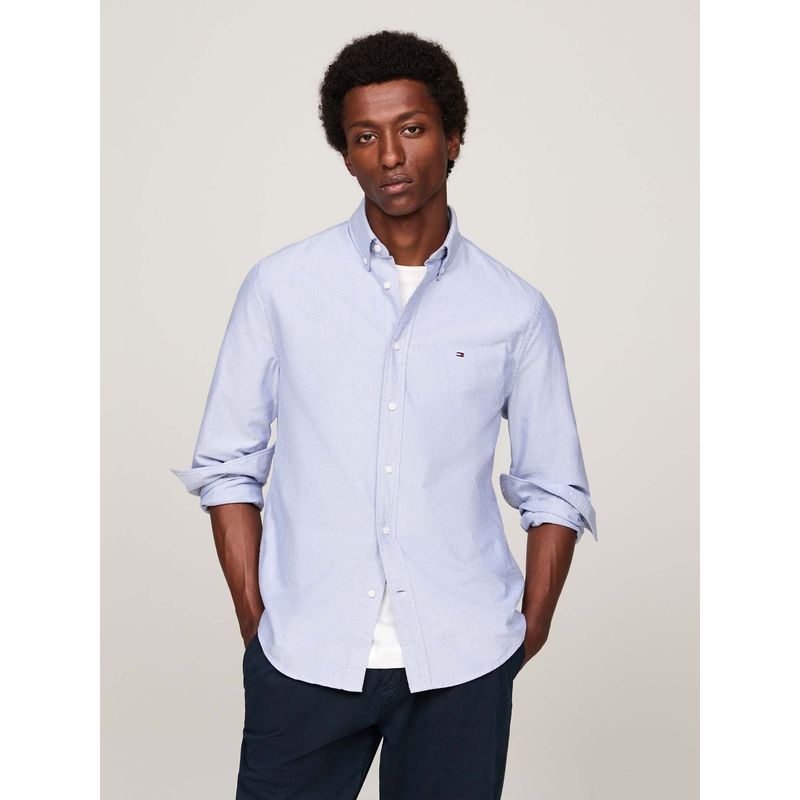 TOMMY HILFIGER - Camisa azul Oxford Heritage de corte regular Tommy Hilfiger