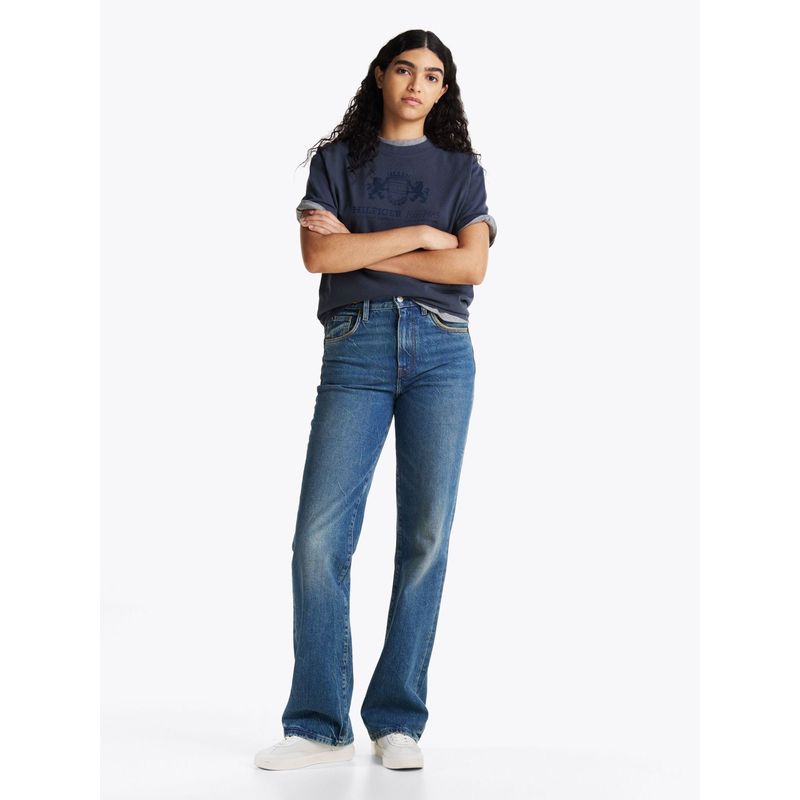 TOMMY HILFIGER - Camiseta azul amplia de cuello redondo Tommy Hilfiger