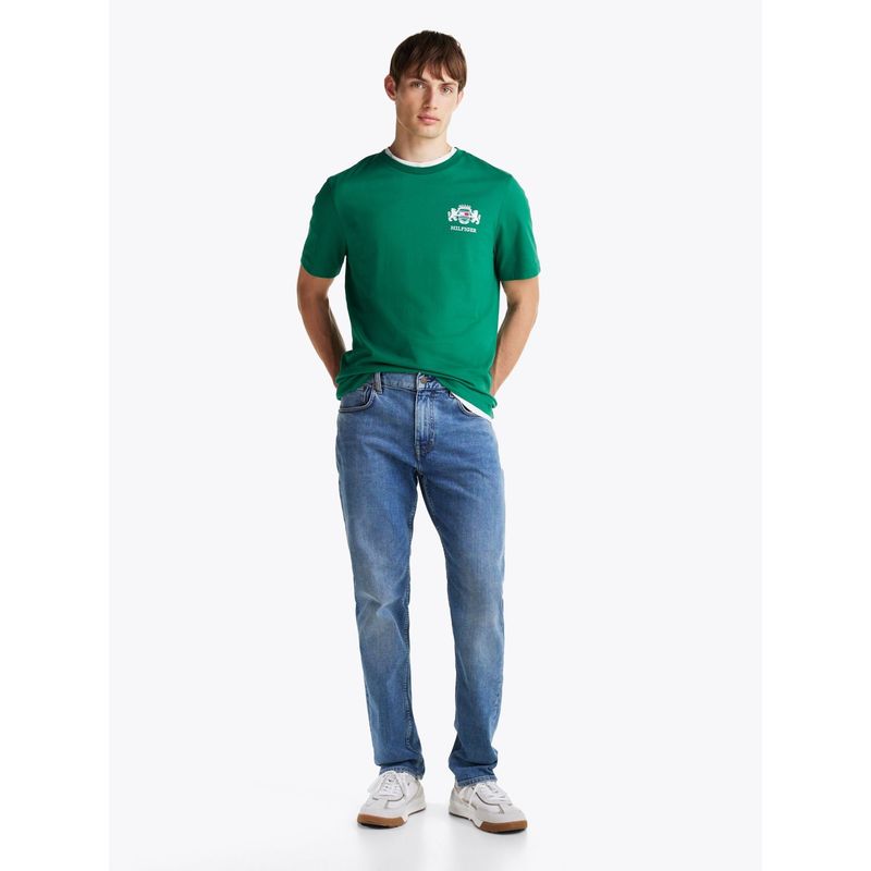 TOMMY HILFIGER - Camiseta verde con logo bordado Tommy Hilfiger