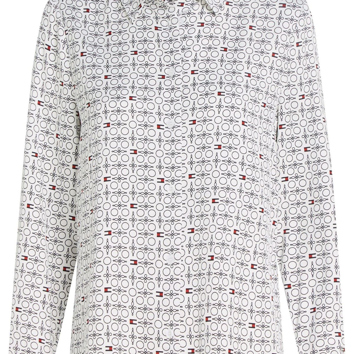 TOMMY HILFIGER - Camisa blanca de rayas estilo cuerda Tommy Hilfiger