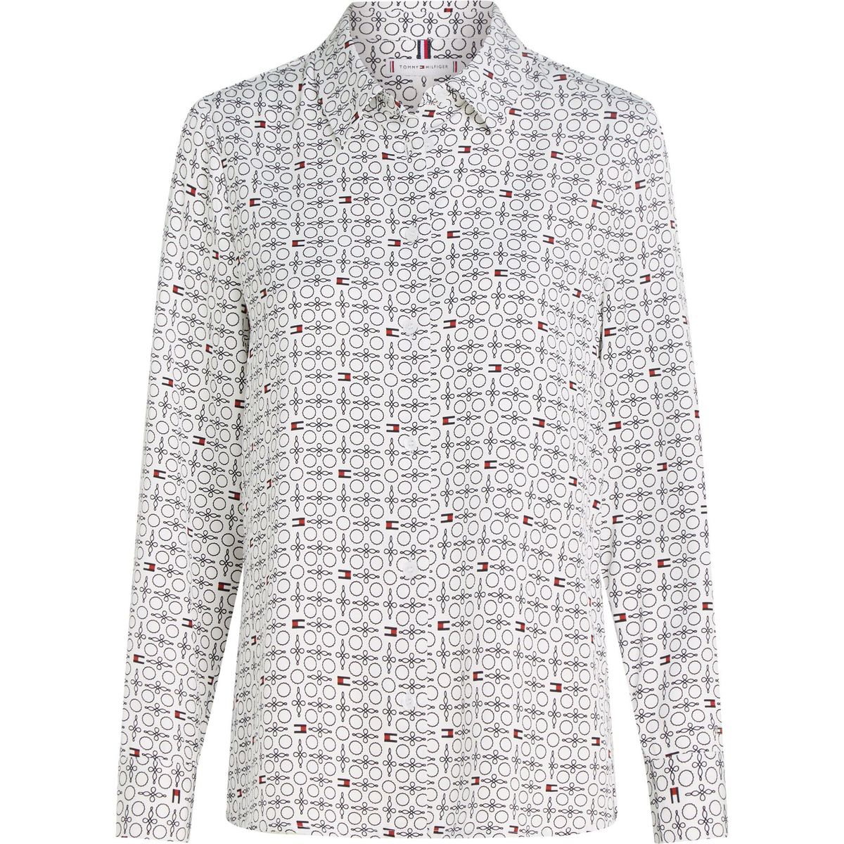 TOMMY HILFIGER - Camisa blanca de rayas estilo cuerda Tommy Hilfiger