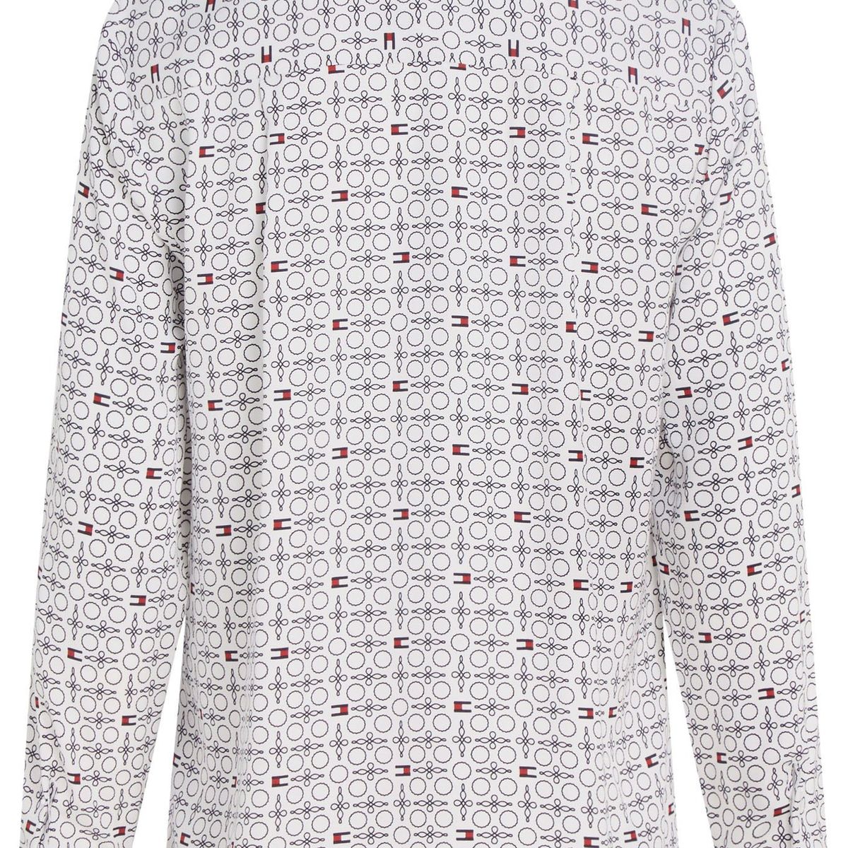 TOMMY HILFIGER - Camisa blanca de rayas estilo cuerda Tommy Hilfiger