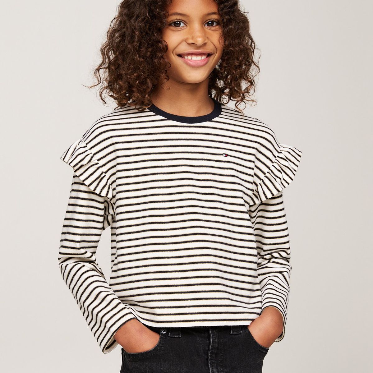 TOMMY HILFIGER - Camiseta Niña De Rayas Con Efecto Lúrex Tommy Hilfiger