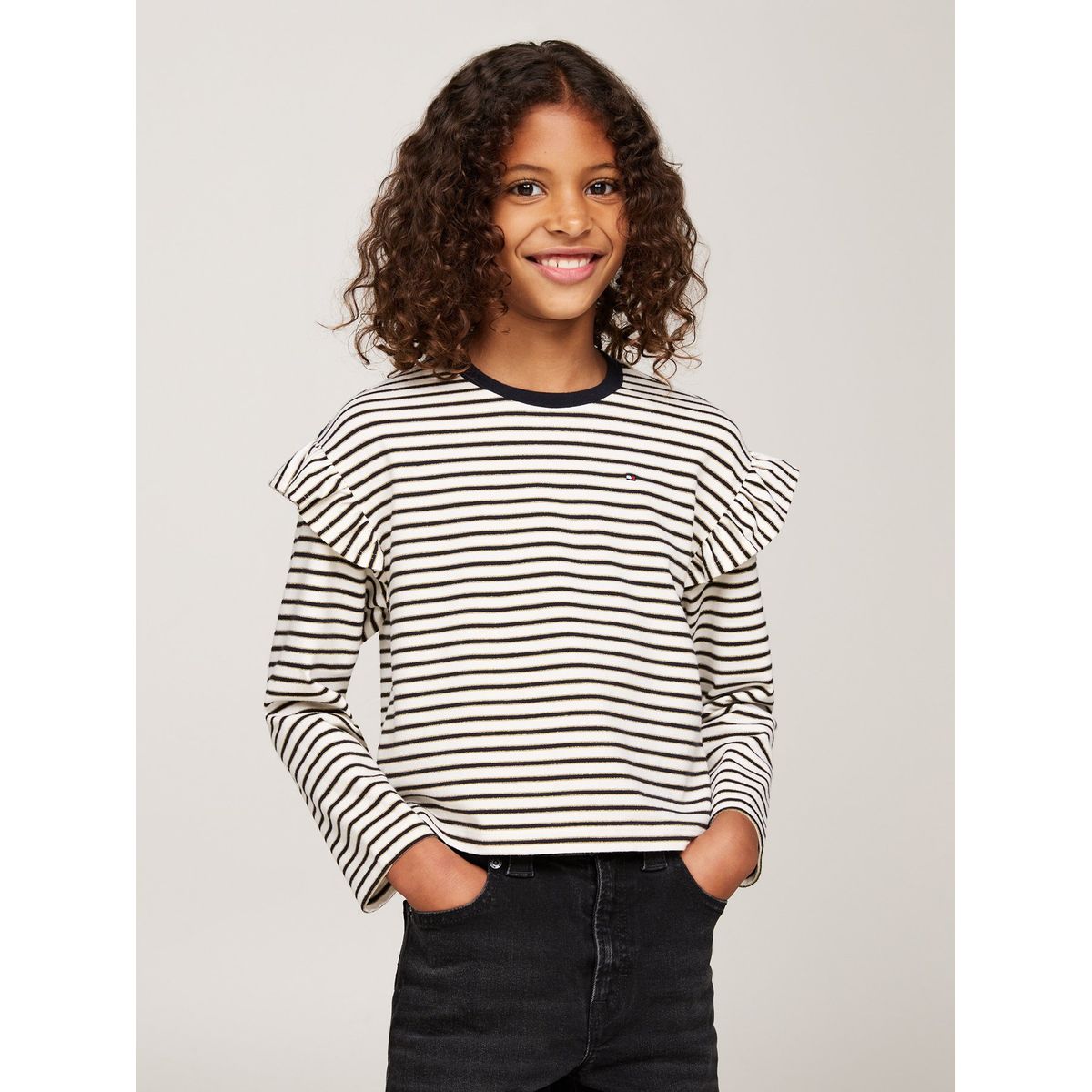 TOMMY HILFIGER - Camiseta Niña De Rayas Con Efecto Lúrex Tommy Hilfiger