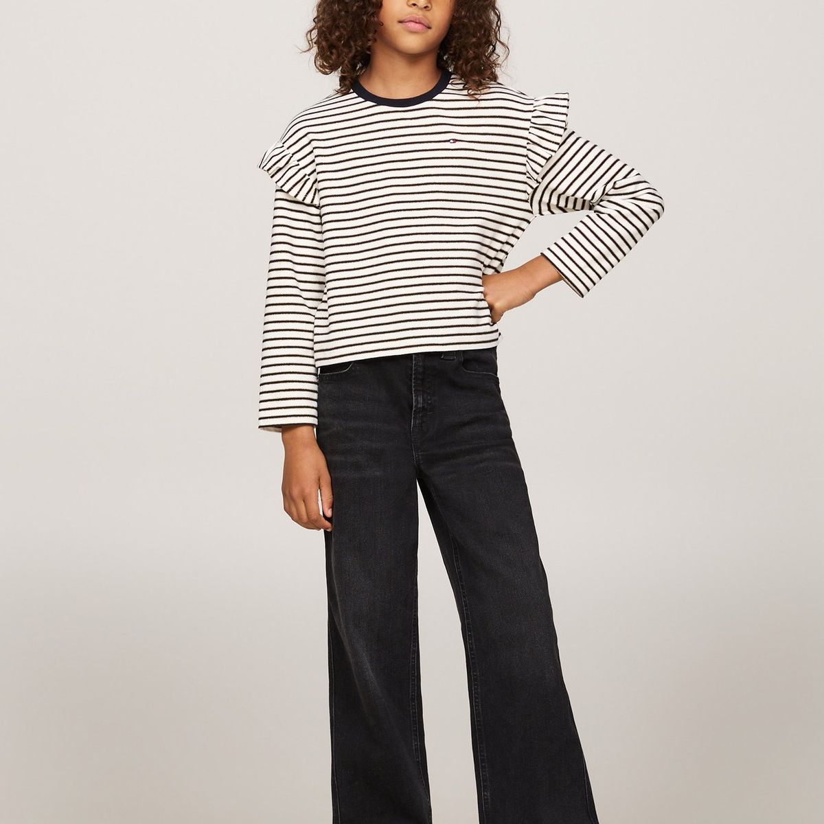 TOMMY HILFIGER - Camiseta Niña De Rayas Con Efecto Lúrex Tommy Hilfiger