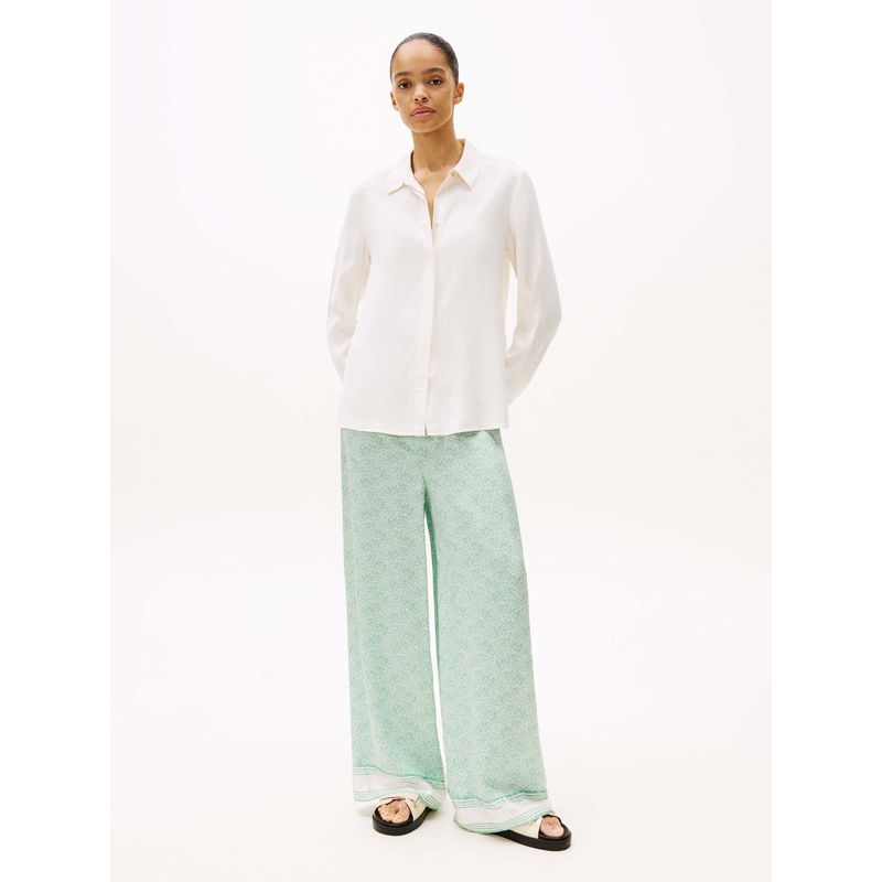 TOMMY HILFIGER - Camisa blanca de corte amplio y Tapeta oculta Tommy Hilfiger