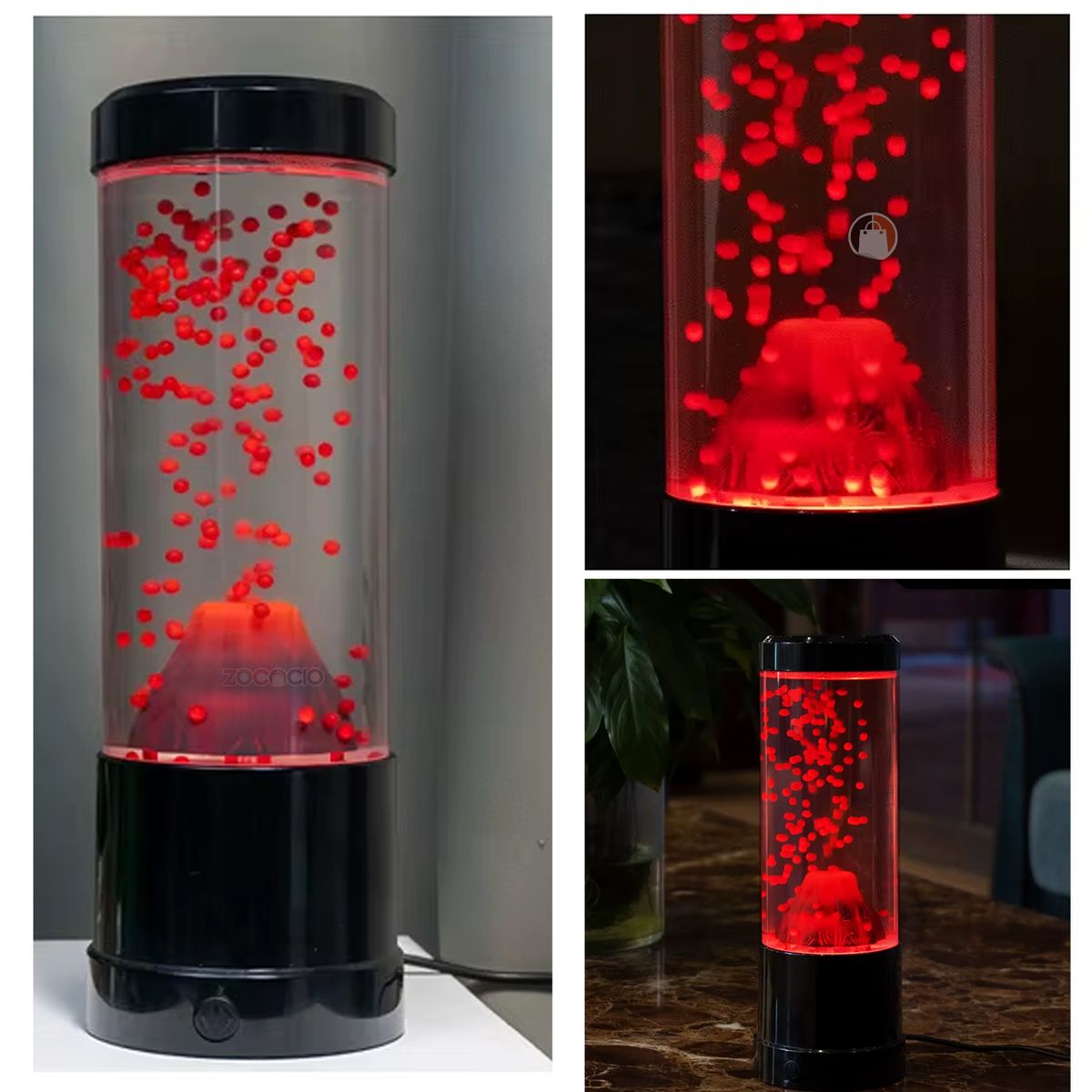 ZOCOCIO - Lampara Volcán Con Lava Decorativa Led Multicolor Movimiento