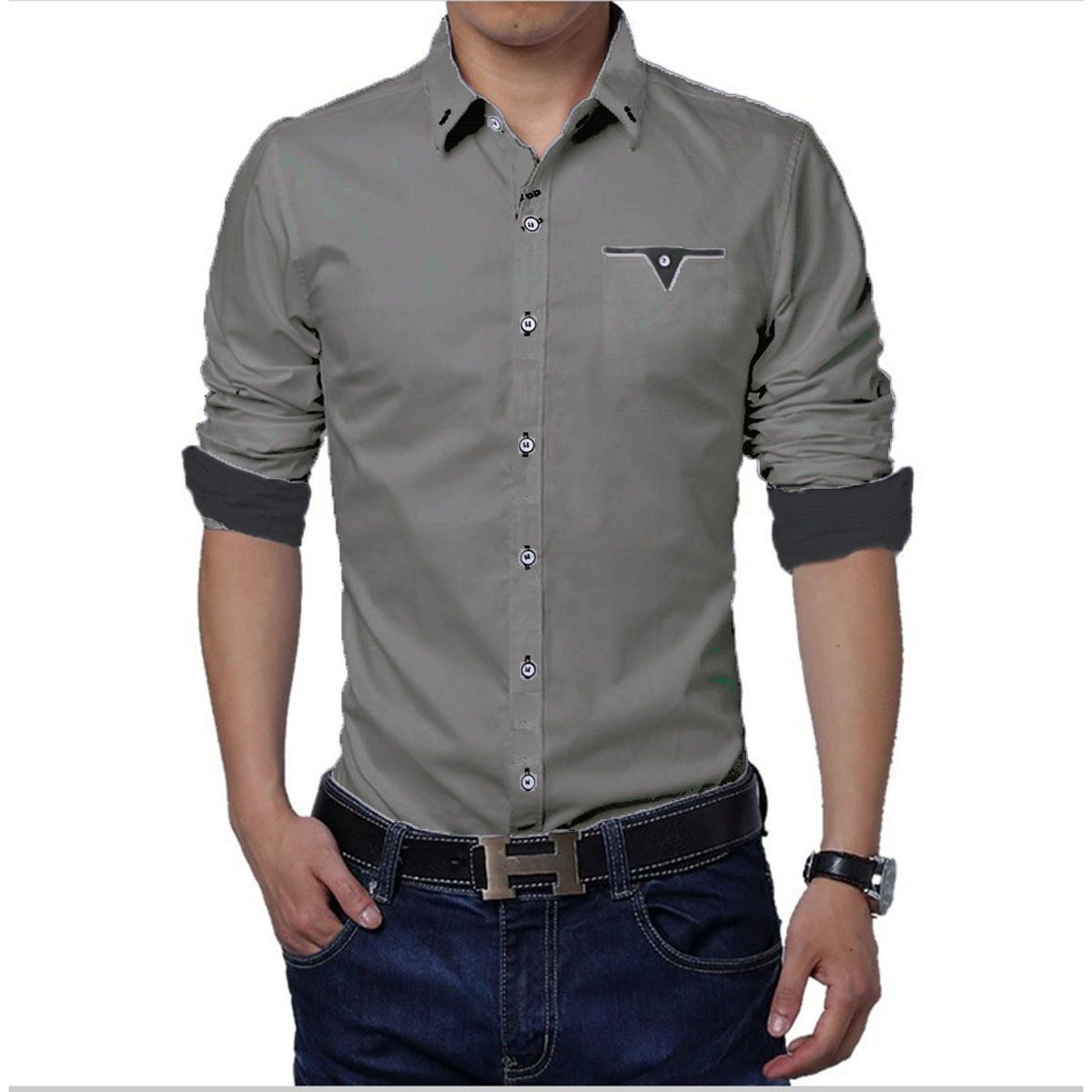 THE CLOTHING COMPANY - Camisa Hombre Diseño Bolsillo