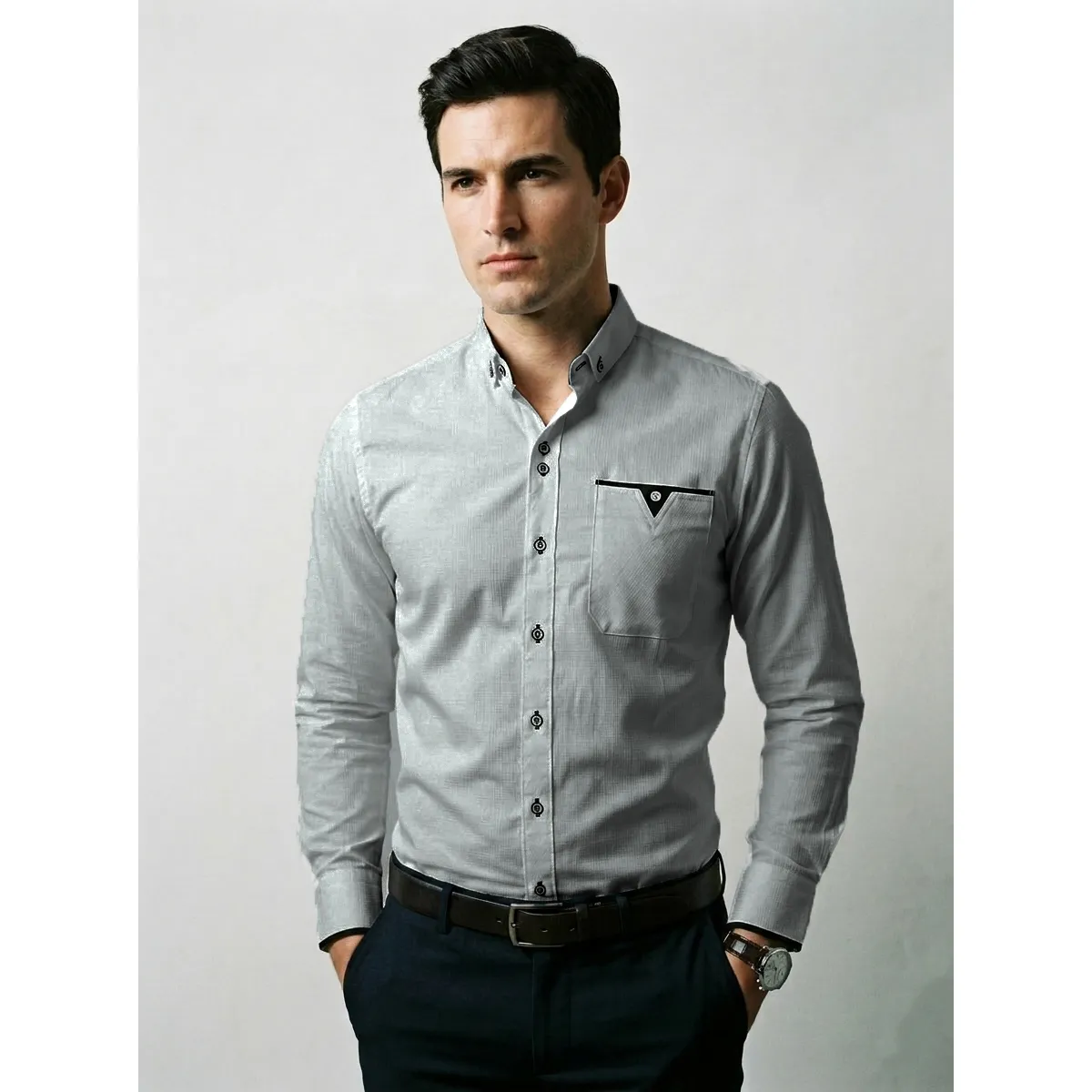 THE CLOTHING COMPANY - Camisa Hombre Diseño Bolsillo