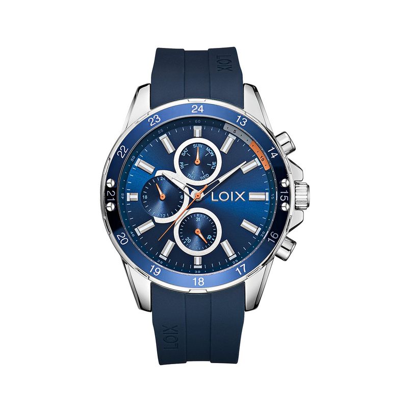 LOIX - Reloj hombre L2140-3 Azul con plateado tablero azul