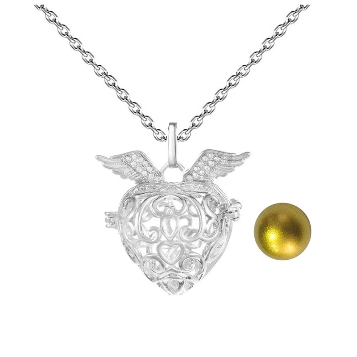 DAYOSHOP - Collar Llamador De Angel Corazon Tribal Cascabel + Estuche