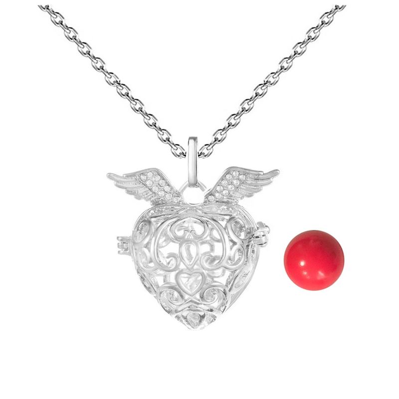 DAYOSHOP - Collar Llamador De Angel Corazon Tribal Cascabel + Estuche