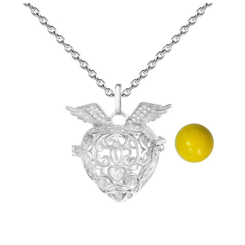 DAYOSHOP - Collar Llamador De Angel Corazon Tribal Cascabel + Estuche