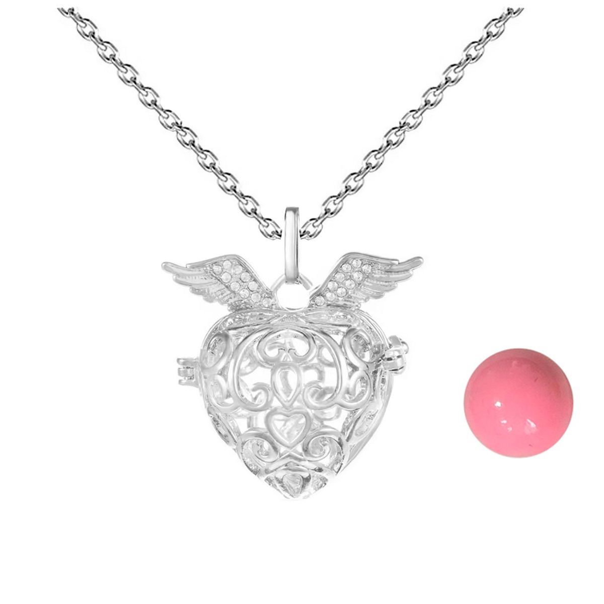 DAYOSHOP - Collar Llamador De Angel Corazon Tribal Cascabel + Estuche