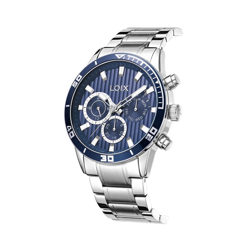 LOIX - Reloj  Hombre L2142-1 Plateado tablero azul