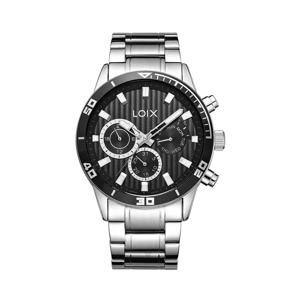 LOIX - Reloj  Hombre L2142-2 Plateado tablero negro