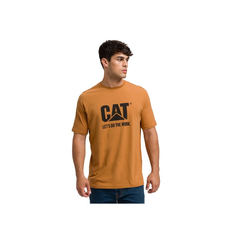 CAT - Camiseta Hombre CAT DO THE WORK GRAPHIC Ocre CAT.