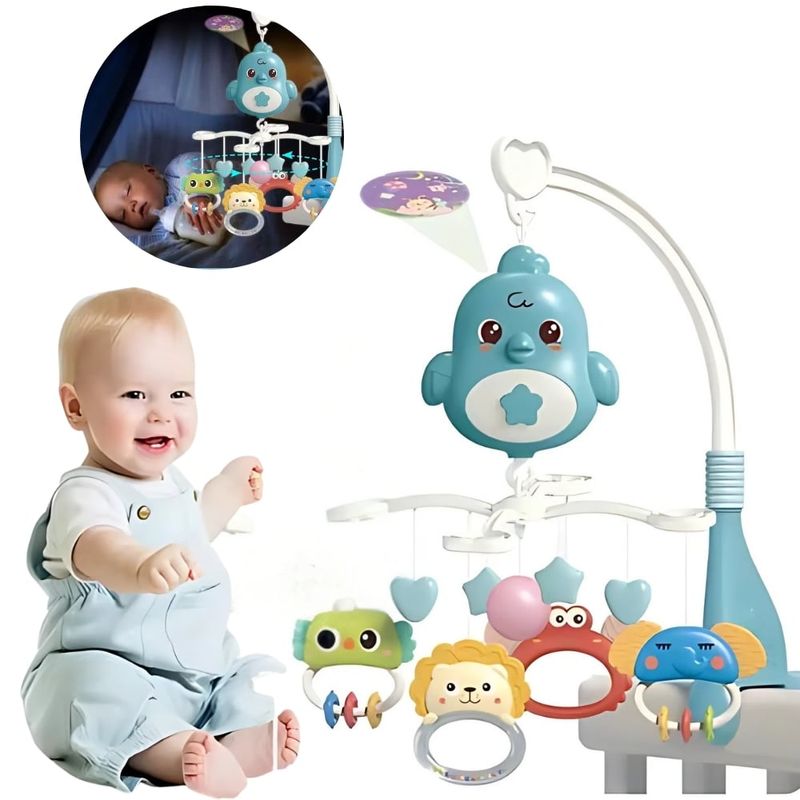 AMERICAN GENERICS - Móvil Musical Para Cuna Bebe Con Proyector Y Rotación 360°