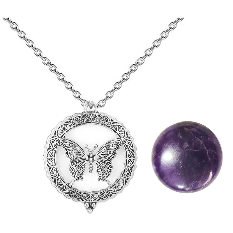 DAYOSHOP - Collar Llamador De Angel Mariposa Proteccion Cuarzo +estuche