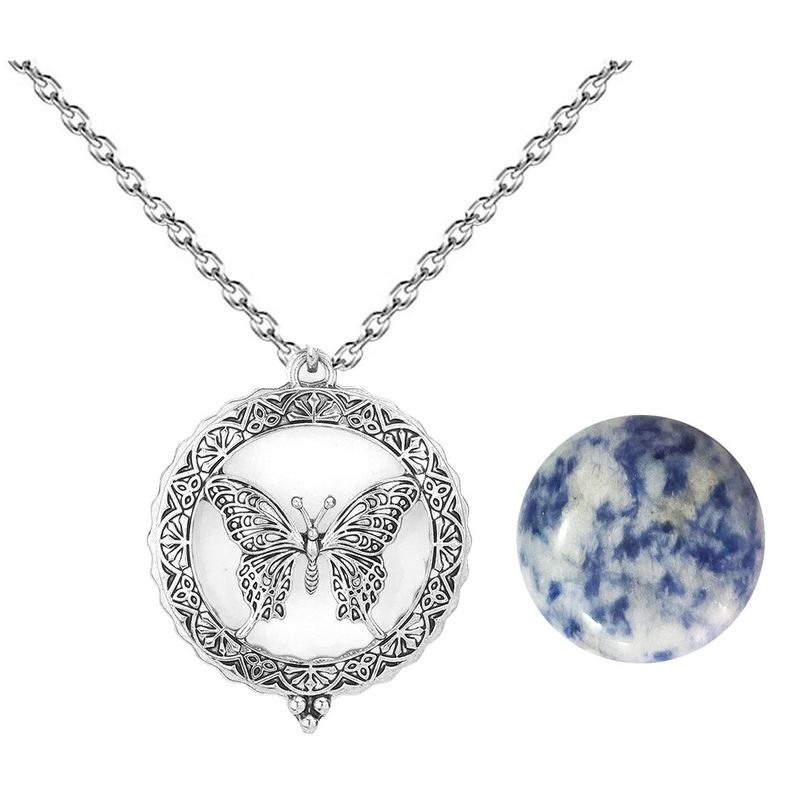 DAYOSHOP - Collar Llamador De Angel Mariposa Proteccion Cuarzo +estuche