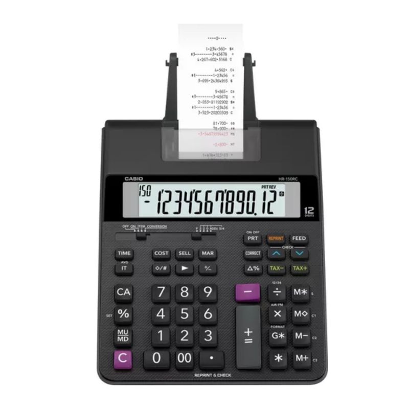 CASIO - Calculadora Casio Hr-150rc Impresión 12 Dígitos Color Negro
