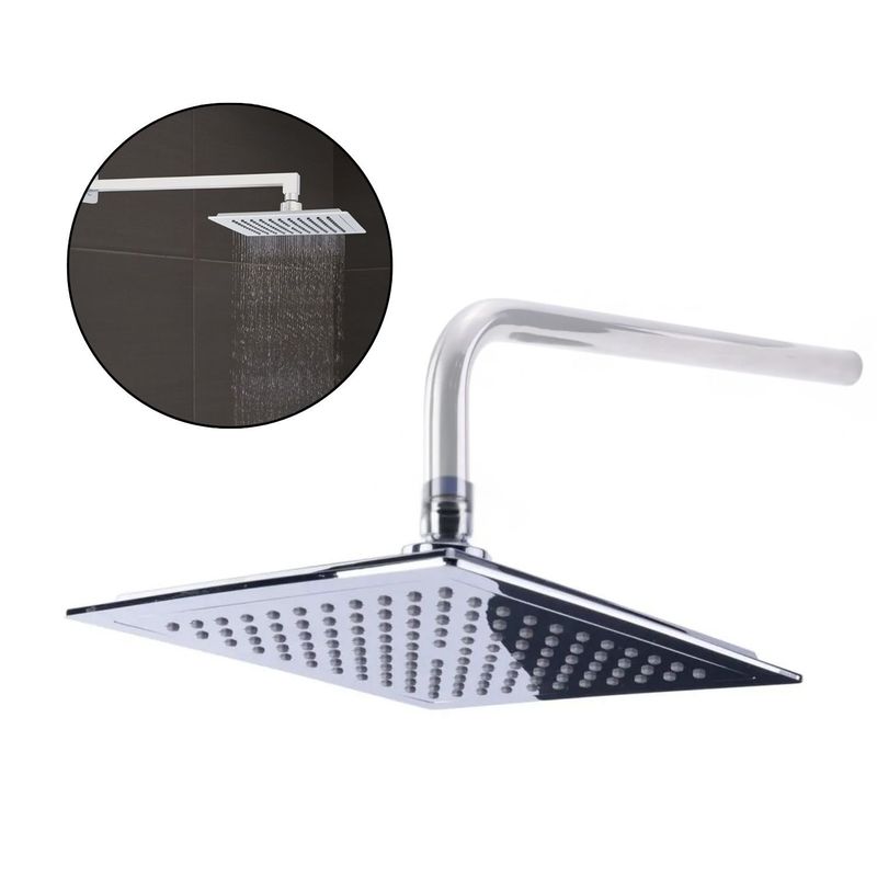 GENERICO - Regadera Cabezote de Ducha en ABS - Cromo Brillante - 22 cm - Sin Tubo