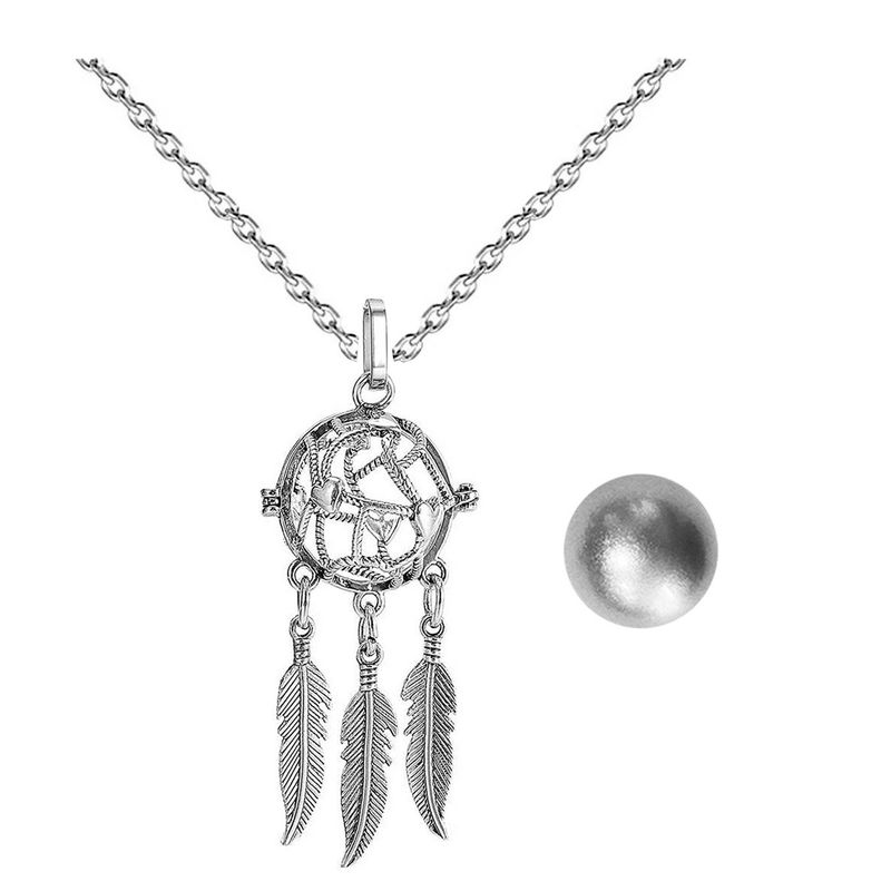 DAYOSHOP - Collar Llamador De Angel Corazon Tejido Cascabel + Estuche