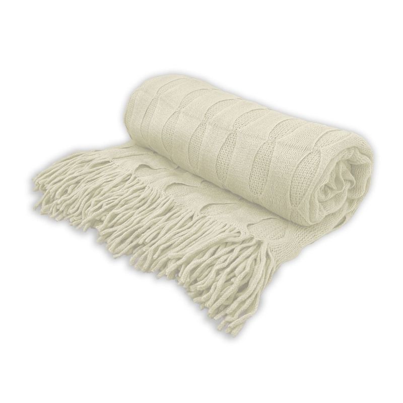 GENERICO - Manta Cobija Frazada Suave Tejida Decor 152x127cm Refjade Blanco