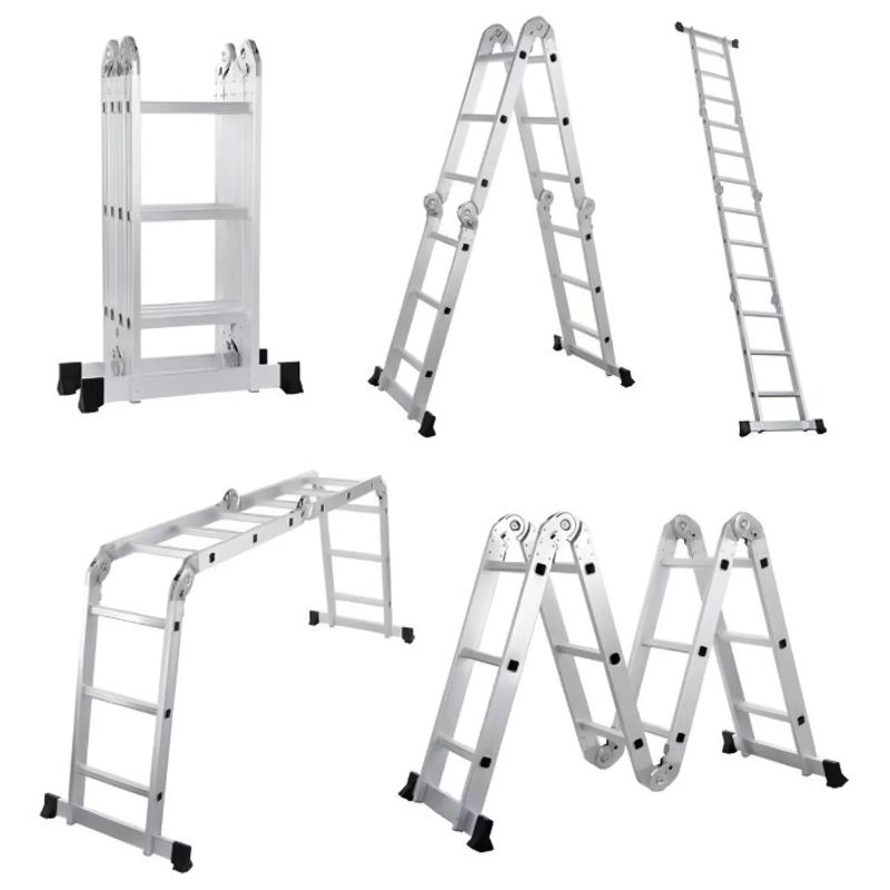 GENERICO - Escalera Pleglable 16 pasos en aluminio