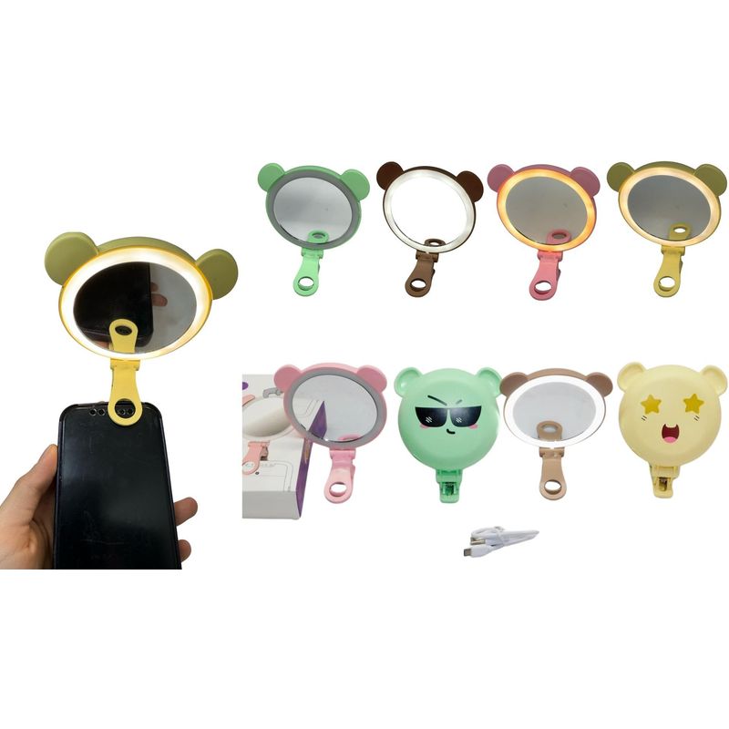 MAZUGI - Aro De Luz En Forma De Animales Con Espejo Para El Celular 3 niveles de luz