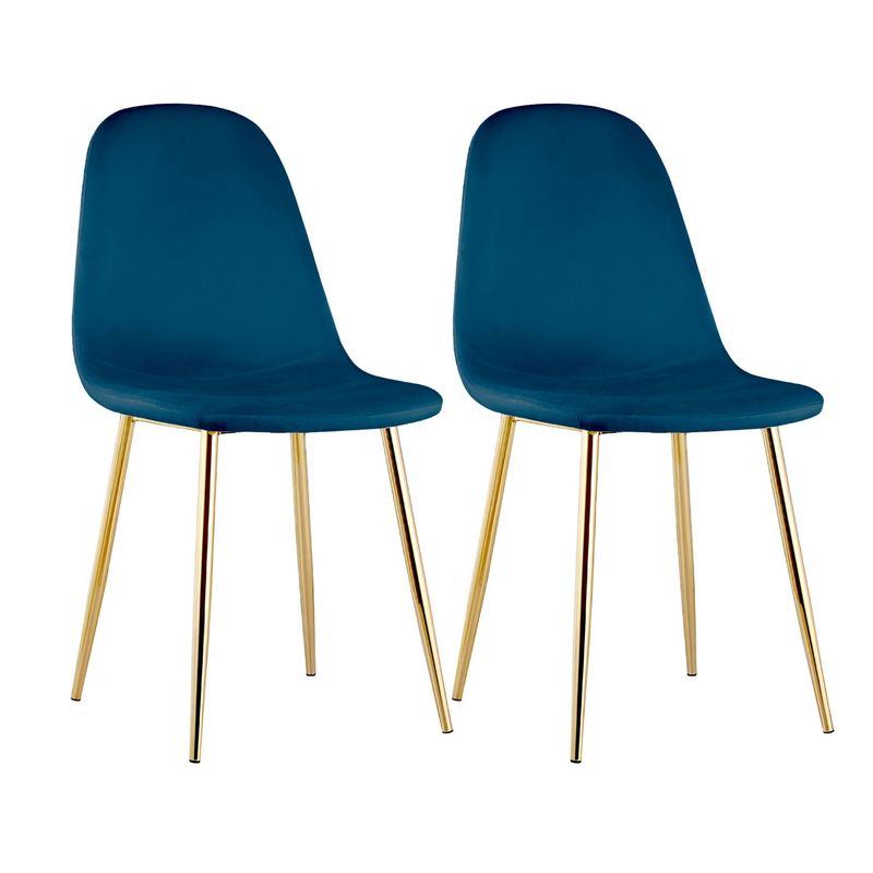 DIMATEX LEON - Set x2 Silla Decor Mueble Sala Comedor Dormitorio Refofelia Navy