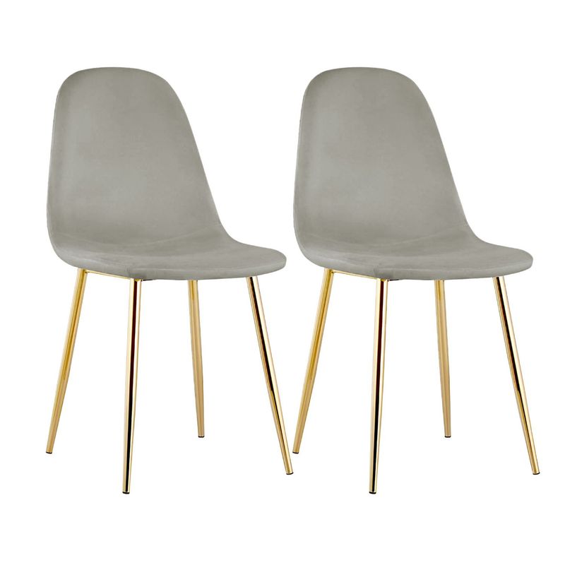 DIMATEX LEON - Set x2 Silla Decor Mueble Sala Comedor Dormitorio Refofelia Gris