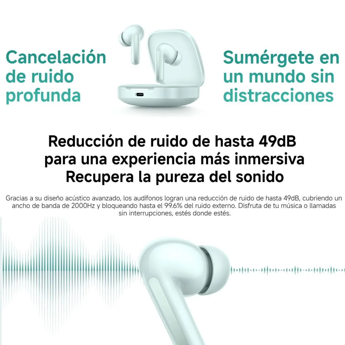 XIAOMI - Xiaomi Redmi Buds 6 Audífonos Táctil Anc 2-mic IP54 Blk