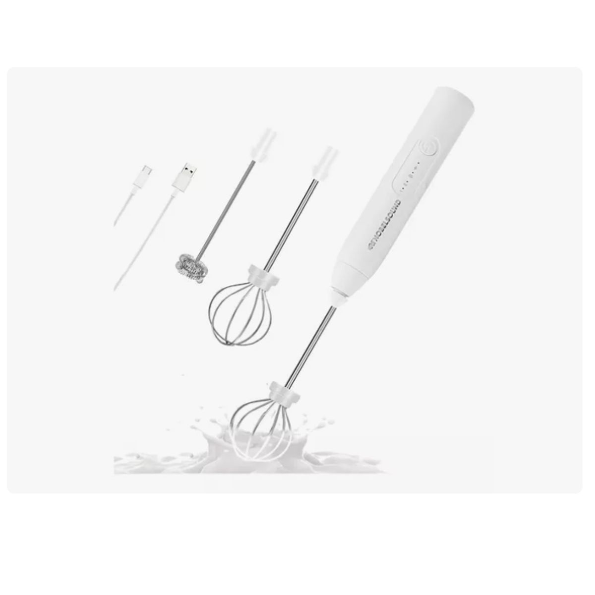 INNOVA - Batidor Espumador Recargable Para Cocina Eléctrico 2 En 1 Nobelsound