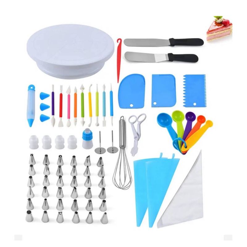 GENERICO - Set de Herramientas para Decorar Pasteles con Plato Giratorio 66pz