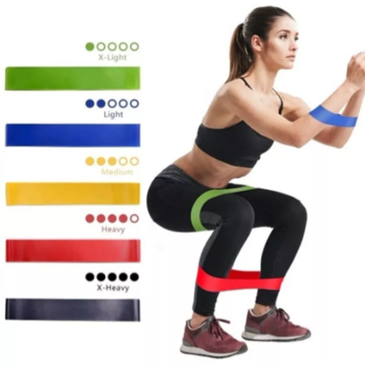 GENERICO - Bandas De Resistencia Para Terapia Y Ejercicios Kit X 5und
