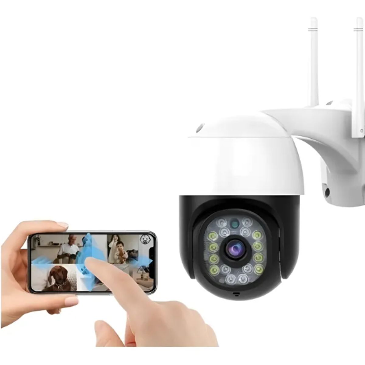 GENERICO - Camara Robotica Para Exteriores Wifi Full Hd 1080p Ptz Zoom Blanco